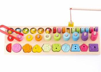 iWood 4w1 Drewniana układanka Cyfry Rybki